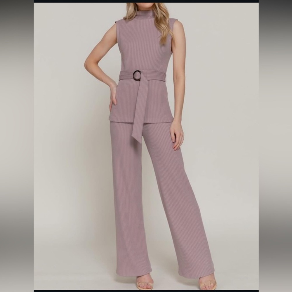 Mauve Ribbed Set